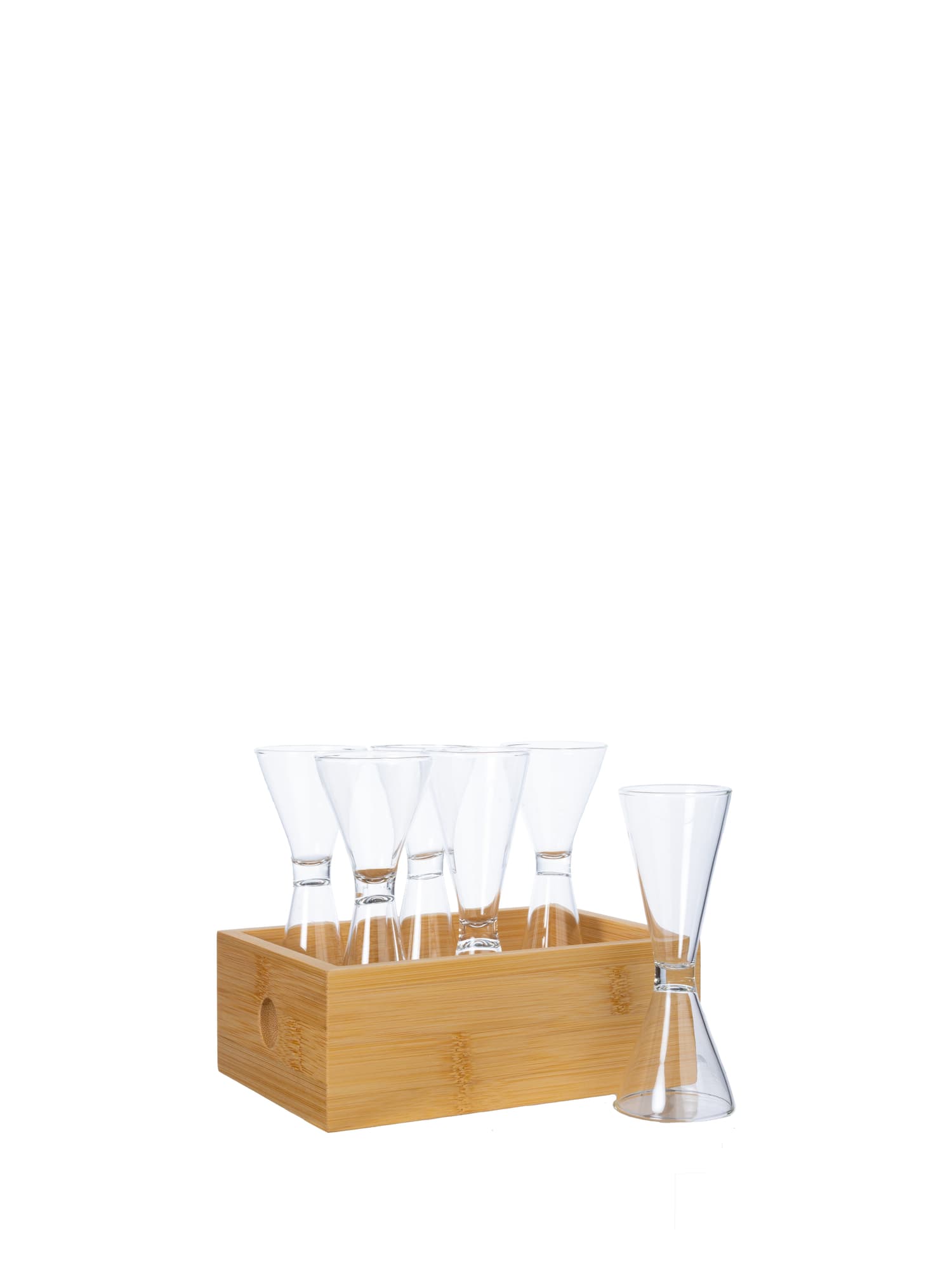 Nature snapsglass i bambusboks, 6-pk. – bilde 1